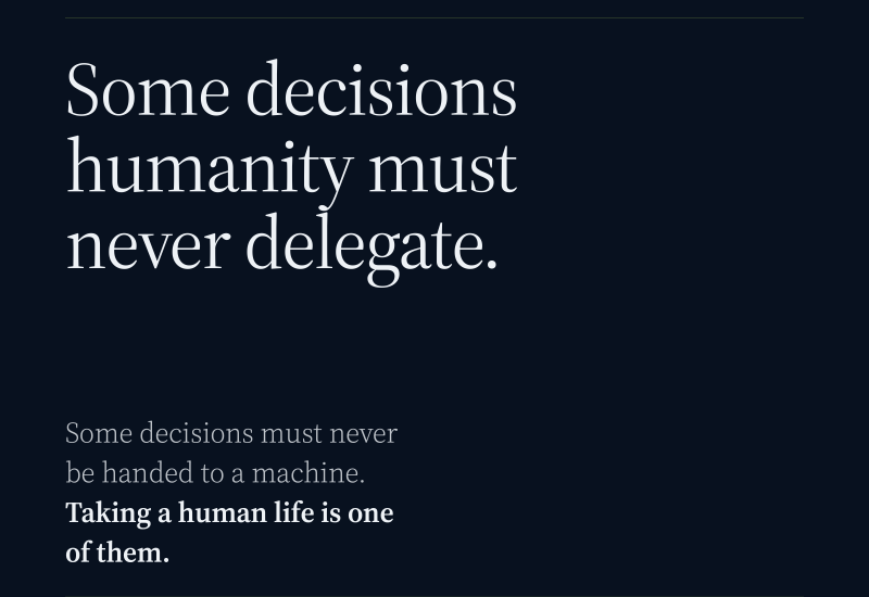 GCRAI and ICAS Call for Meaningful Human Control in Autonomous Weapons Systems